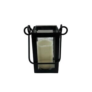 Hobby Lobby Black Metal Lantern Glass Insert Industrial Farmhouse Rustic Vase